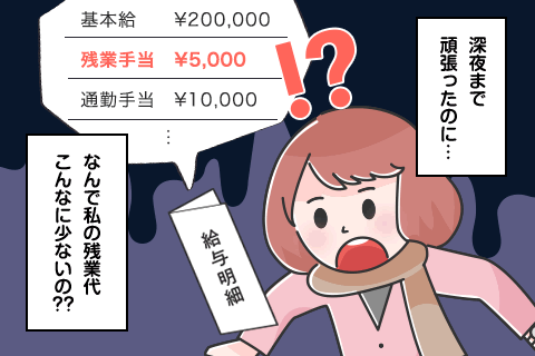 残業代がやけに少ない！？